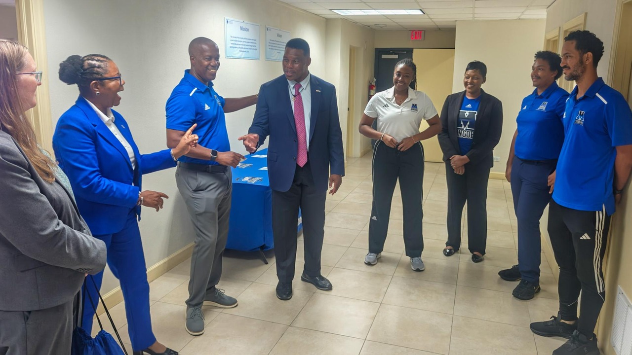 U.S. Ambassador Herschel Walker pays courtesy call to the University of The Bahamas Athletics Department. UB ATHLETICS