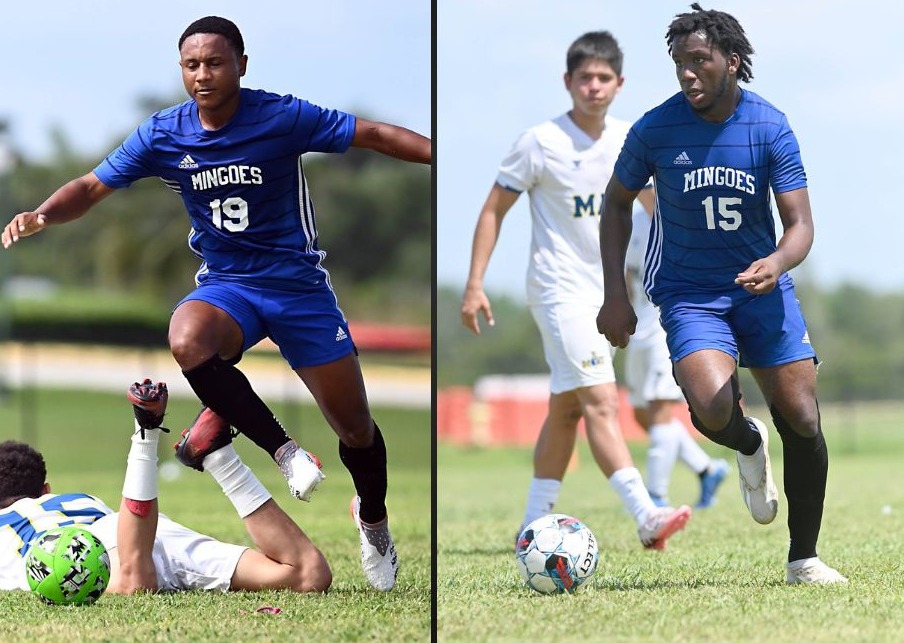 Mingoes midfielder Nathan Wells (l) and defender Junior Kelly (r) were selected to the Bahamas senior men's national team. The team will play two games in Christiansted, St. Croix, USVI as a part of the 2024-2025 CONCACAF Nations League competition that starts on Wednesday.